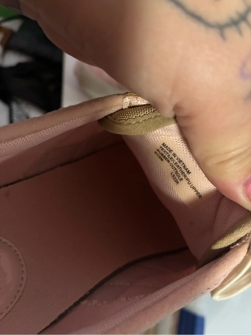 Michael Kors Pink and Beige Mesh Suede Lace-Up Sneakers